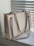 Crocodile Embossed Shoulder Tote Bag