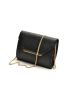 Metal Decor Flap Square Bag