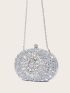 Mini Allover Rhinestone Decor Box Bag