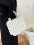 Mini Geometric Embossed Pattern Square Bag