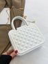 Mini Geometric Embossed Pattern Square Bag