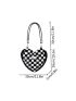 Slogan Patch Flower Pattern Heart Shaped Fuzzy Shoulder Tote Bag