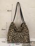 Leopard Print Large Capacity Shoulder Tote Bag