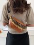 Two Tone Chain Decor Fanny Pack