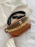 Two Tone Chain Decor Fanny Pack