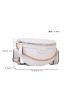 Mini Chain Decor Crocodile Embossed Fanny Pack