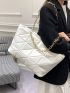 Quilted Chain Shoulder Tote Bag