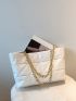 Quilted Chain Shoulder Tote Bag