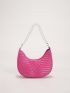 Chevron Pattern Chain Hobo Bag