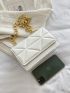 Mini Geometric Embossed Flap Chain Square Bag