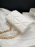 Mini Geometric Embossed Flap Chain Square Bag