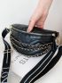 Chevron Pattern Chain Decor Waist Bag