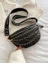 Chevron Pattern Chain Decor Waist Bag