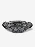 Snakeskin Pattern Double Zipper Fanny Pack