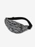 Snakeskin Pattern Double Zipper Fanny Pack