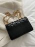 Mini Quilted Detail Push Lock Flap Chain Square Bag