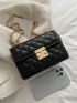 Mini Quilted Detail Push Lock Flap Chain Square Bag