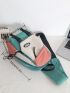 Mini Colorblock Drawstring Decor Sling Bag