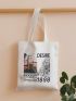 Letter & Building Graphic Shopper Bag