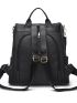 Zipper Front Embroidered Detail Classic Backpack