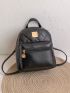 Mini Metal Decor Pocket Front Classic Backpack