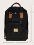 Letter Patch Decor Functional Backpack