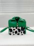 Mini Studded Decor Ruched Zip Front Novelty Bag