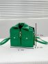 Mini Studded Decor Ruched Zip Front Novelty Bag