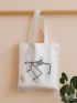 Skateboard Human Skeleton Graphic Shoulder Tote Bag