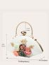 Flower & Faux Pearl Decor Chain Novelty Bag