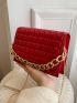 Mini Chain Decor Quilted Flap Square Bag