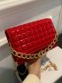 Mini Chain Decor Quilted Flap Square Bag