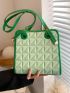 Quilted Contrast Binding Square Bag