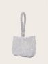 Mini All Over Rhinestone Detail Bucket Bag