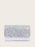 Mini Metallic Allover Glitter Decor Square Bag