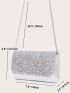 Mini Metallic Allover Glitter Decor Square Bag