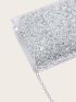 Mini Metallic Allover Glitter Decor Square Bag