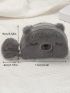 Bear Design Pom Pom Decor Fluffy Coin Purse
