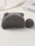 Bear Design Pom Pom Decor Fluffy Coin Purse