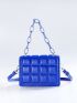 Mini Minimalist Embossed Chain Decor Crossbody Bag