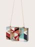 Geometric Pattern Chain Box Bag