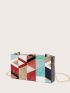 Geometric Pattern Chain Box Bag