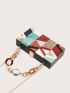 Geometric Pattern Chain Box Bag