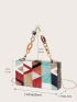 Geometric Pattern Chain Box Bag