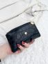 Crocodile Embossed Snap Button Coin Purse