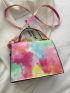 Tie Dye Chain Flap Square Bag