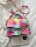 Tie Dye Chain Flap Square Bag