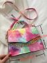 Tie Dye Chain Flap Square Bag