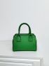 Litchi Embossed Contrast Piping Square Bag