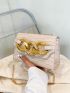 Mini Chain Decor Crocodile Embossed Flap Square Bag